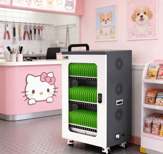 宠物医院平板充电柜：适配诊疗场景的抗菌防污充电设备(图1)